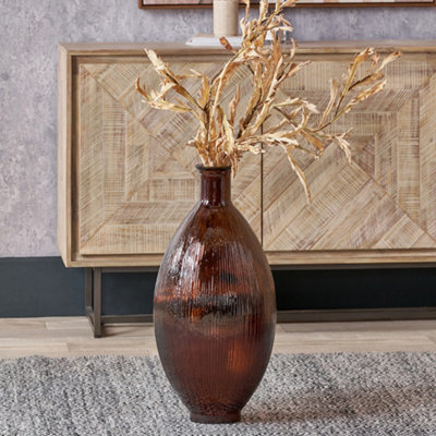Pacific Lifestyle Tall Vase In Pecan Brown Recycled Glass from B&Q