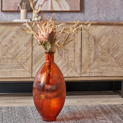 Pacific Lifestyle Tall Vase In Orange Recycled Glass from B&Q