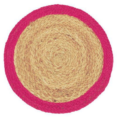 Walton & Co Pink Fiesta Circular Jute Placemat from B&Q