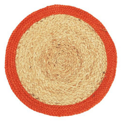 Walton & Co Terracotta Fiesta Circular Jute Placemat from B&Q