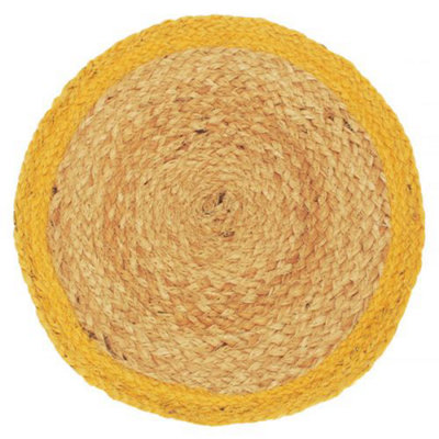 Walton & Co Ochre Fiesta Circular Jute Placemat from B&Q