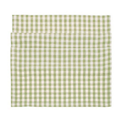 Walton & Co Gingham Pale Olive 40 X 180Cm Runner from B&Q