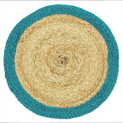 Walton & Co Azure Fiesta Circular Jute Placemat from B&Q