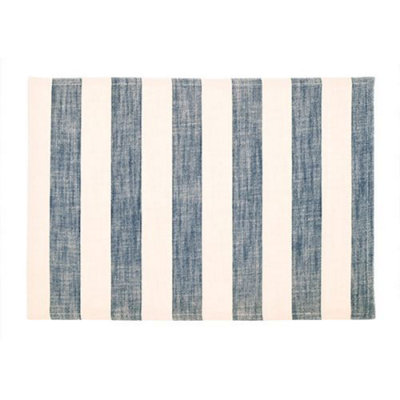 Walton & Co Flint Blue Wide Stripe Set Of 2 Placemats from B&Q