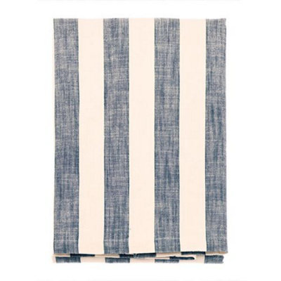Walton & Co Flint Blue Wide Stripe Tablecloth 150X300Cm from B&Q
