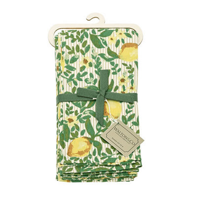 Walton & Co Lemon Set Of 4 Napkins from B&Q
