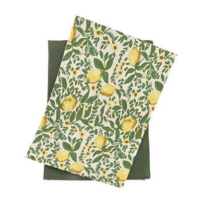 Walton & Co Lemon Set Of 2 Tea Towels from B&Q