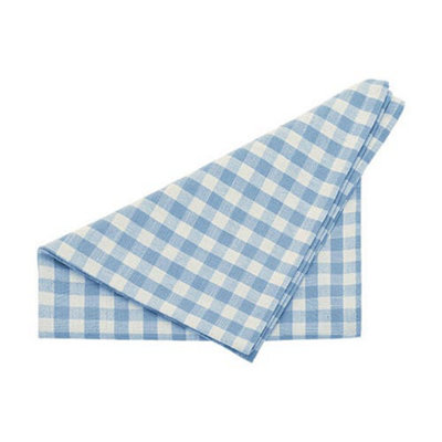 Walton & Co Gingham Blue Set Of 4 Napkins from B&Q
