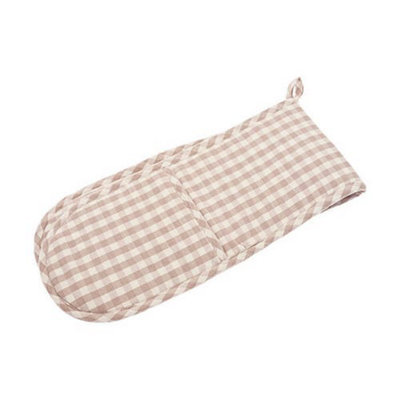 Walton & Co Gingham Plaster Pink Double Oven Glove from B&Q