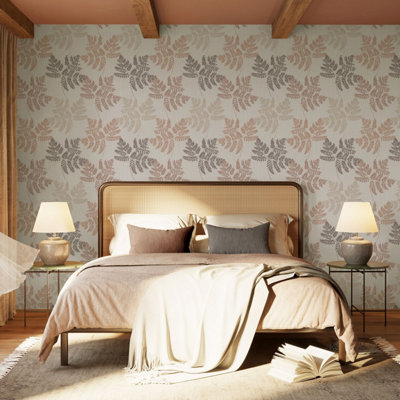 B&Q -  Décor Fern Leaf Taupe