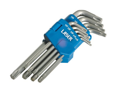 Laser Tools 2497 9Pc Torx/Star Key Set T10 - T50