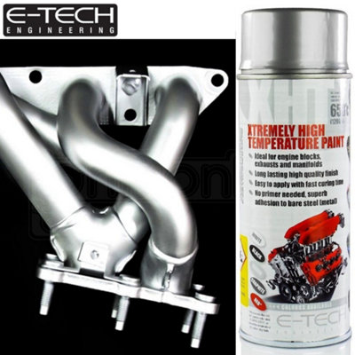 E-Tech Xht Silver Extremely High Temperature Paint Vht Car Engine Exhaust 400Ml from B&Q