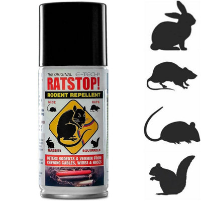 E-Tech Ratstop Mice Rat Rabbit Squirrel Rodent Repeller Deterrent Spray 150Ml from B&Q
