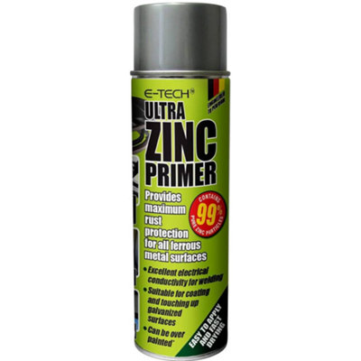  - E-Tech Ultra Zinc Primer Metal Welding Galve Rust Prevent 500Ml