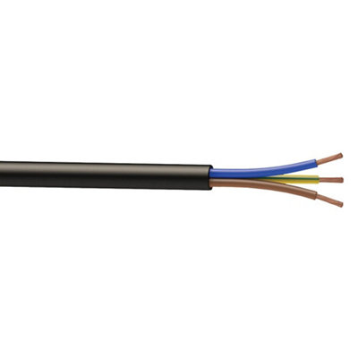 Time Black 3-Core Pond Cable 0.75mm² X 25M from B&Q