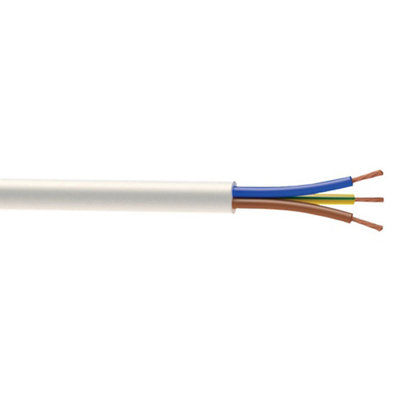 Time White 3-Core Flexible Cable 1.5mm² X 10M from B&Q
