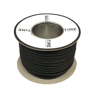 Time Black 3-Core Flexible Cable 1.5mm² X 25M from B&Q