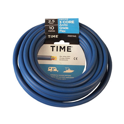 Time Blue 3-Core Arctic Cable 2.5mm² X 10M from B&Q