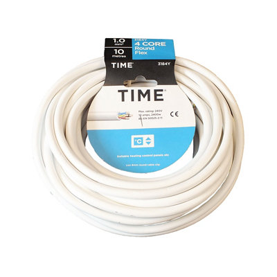 Time White 4-Core Flexible Cable 1mm² X 10M from B&Q