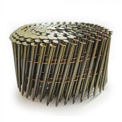 B&Q -  0428 2.5 X 64mm Flat Top Coil Nails Galv Ring9000Fcn55V Jcn90V