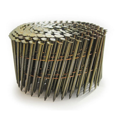 B&Q -  0423 2.5 X 50mm Flat Top Coil Nails Galv Ring9000Fcn55V Jcn90V