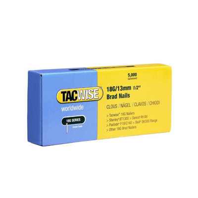 B&Q -  0393 18G 13mm Brad Nails Galvanised 5000 PackZ4 Z5 140El 53-13El