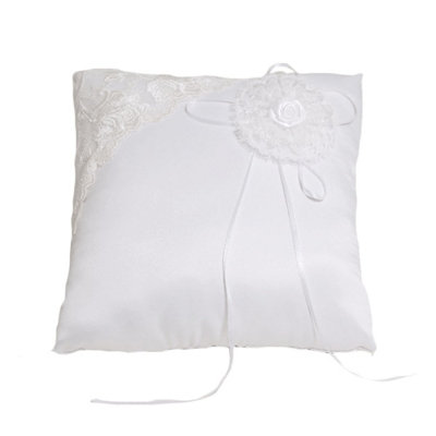 B&Q -  Ring Cushion With Lace Trim: 20 X 20Cm: White