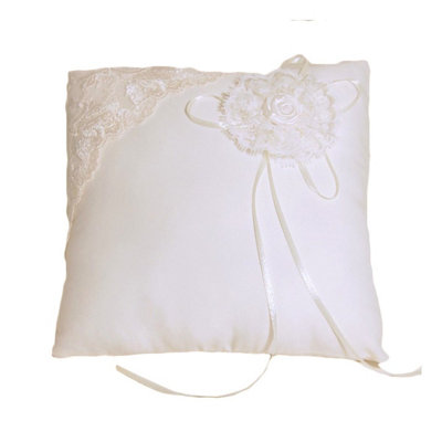 B&Q -  Ring Cushion With Lace Trim: 20 X 20Cm: Ivory