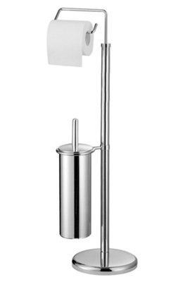 Orsina Chrome Toilet Brush & Roll Holder,freestanding Toilet Roll Holder With Brush,toilet Brush & Roll Stand from B&Q