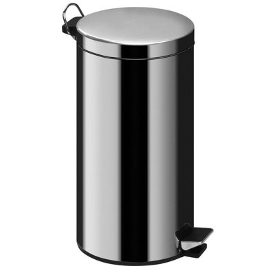 Orsina 12 Litre Pedal BinStainless Steel Waste Bin With Soft Close Lid And Removable Inner BucketSleek from B&Q