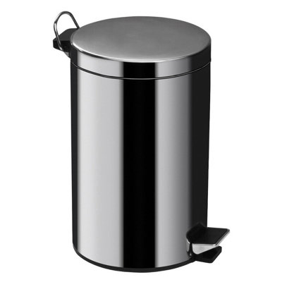 Orsina 5 Litre Pedal BinCompact Stainless Steel Bin With Soft Close Lid And Removable Inner Bucket from B&Q