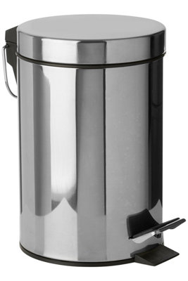 Orsina 3 Litre Pedal BinCompact Stainless Steel Bin With Soft Close Lid And Removable Inner Bucket from B&Q