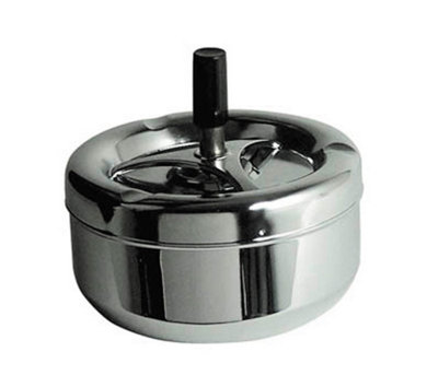 Orsina Chrome Effect Large Spinning AshtrayRetro Style Ashtray With Push-Spin Lid For Odour ControlDurable from B&Q