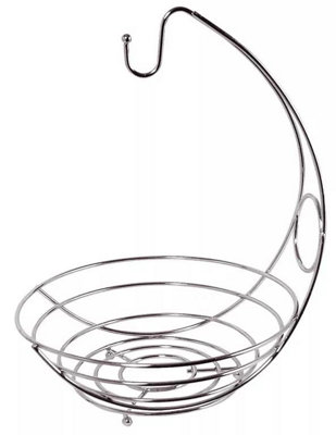 Orsina Kaya Chrome Fruit Bowl And Bananna Hanger from B&Q