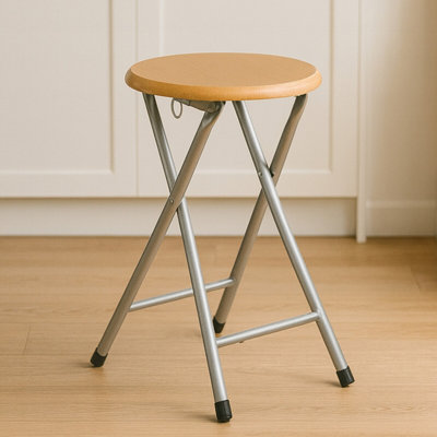 Orsina Wood Veneer Seat Folding Stool from B&Q