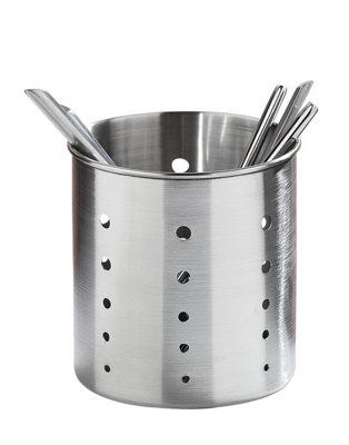 Orsina Stainless Steel Cutlery CaddyMetal Silverware Holder With HolesStainless Steel Kitchen Cutlery Holder from B&Q