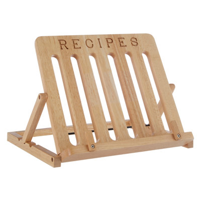 Orsina Adjustable Rubberwood Tropical Wood Cookbook StandVersatile Recipe Book StandCompact Stand For Cookbook from B&Q