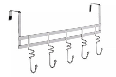 Orsina Over Door Chrome 5 Hook Hanger from B&Q