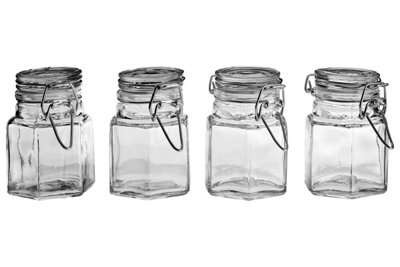 Orsina Unisex Clear Hayden Glass & Clip Top Lids Spice Jars Set Of 4 In - Image 4