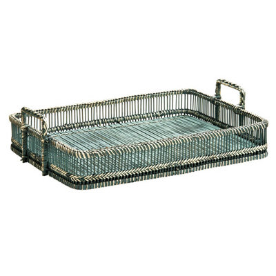 Orsina Rustic Grey Washed Rectangular Tray from B&Q