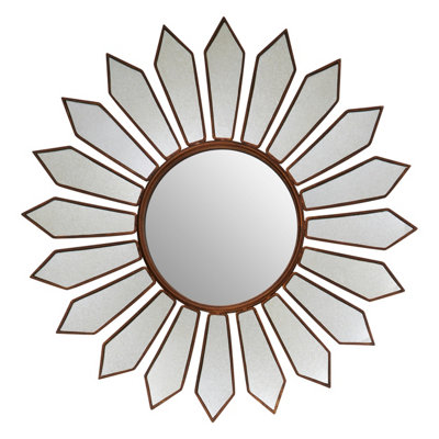 Orsina Luxe Antique Gold Petal Wall MirrorBoutique-Inspired Decorative MirrorUnique Gold Finish Accent Mirror from B&Q