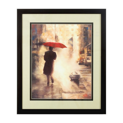 Orsina Framed Man Under Umbrella Wall Art from B&Q