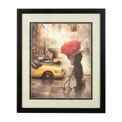 Orsina Framed Couple Under Umbrella Wall Art from B&Q