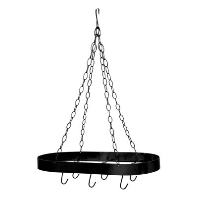 Orsina Valen Matt Black Oval Ceiling Rack from B&Q