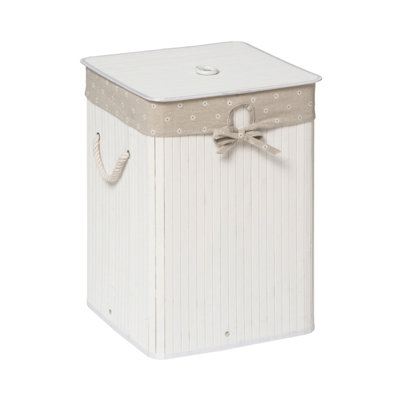 Orsina Kankyo White Square Laundry Hamper from B&Q