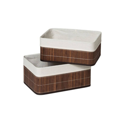 Premier Housewares Maison By Premier Kankyo Bamboo Storage Boxes Dark/Brown