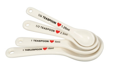 Orsina Charming Set Of 4 Heart Design Measuring SpoonsPrecised Measuring Spoons For BakingColourful Design Spoon from B&Q
