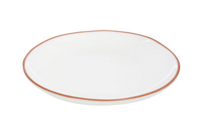 Orsina White Glazed Terracotta Calisto Dinner Plate from B&Q