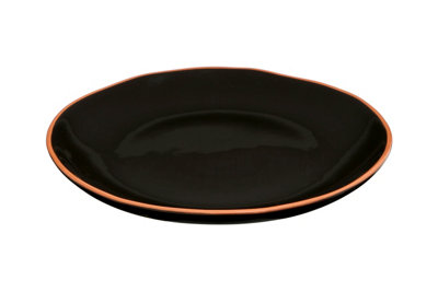 Orsina Black Glazed Terracotta Calisto Dinner Plate from B&Q