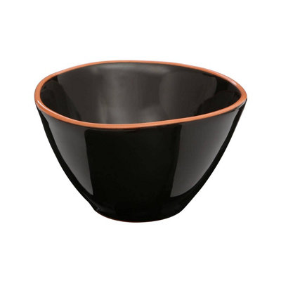 Orsina Black Glazed Terracotta Calisto Cereal Bowl from B&Q
